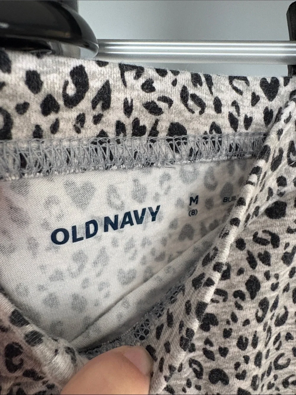 Old Navy Gray and Black Leopard Print Leggings